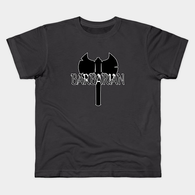 DnD Barbarian Kids T-Shirt by marengo